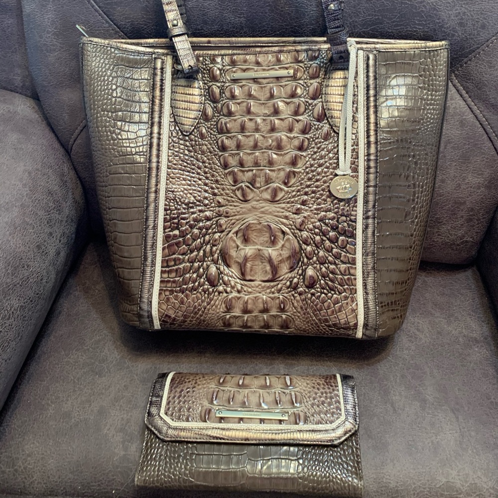 Brahmin Asher Tote in Elmwood Padua with Wallet